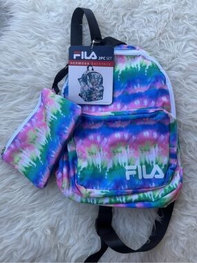 FILA Kids Tie-Dye Backpack and Pencil Case - Multicolor